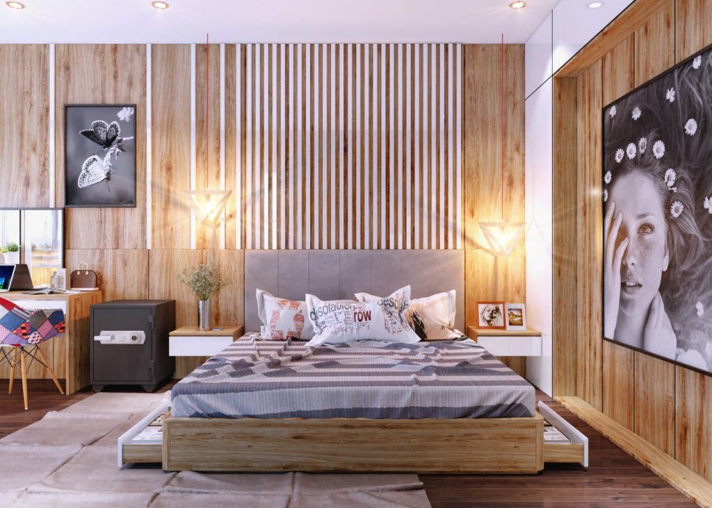 Nội thất phòng ngủ bằng gỗ