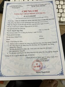 chứng chỉ năng lực Phú Nguyễn