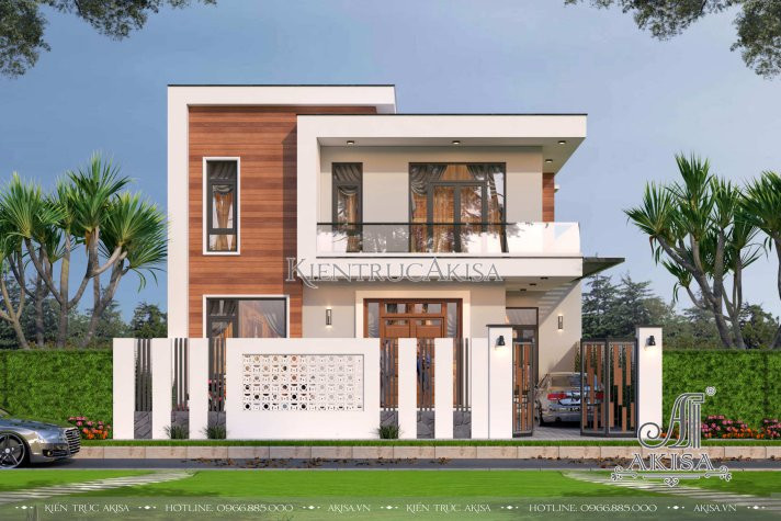 Mẫu biệt thự đẹp 2 tầng vườn 6x15