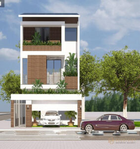 Mẫu nhà 3 tầng đẹp chiều bề ngang 6 m mặt tiền đẹp