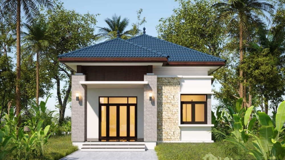 Mẫu nhà cấp 4 đẹp mái ngói thái xây năm 2023