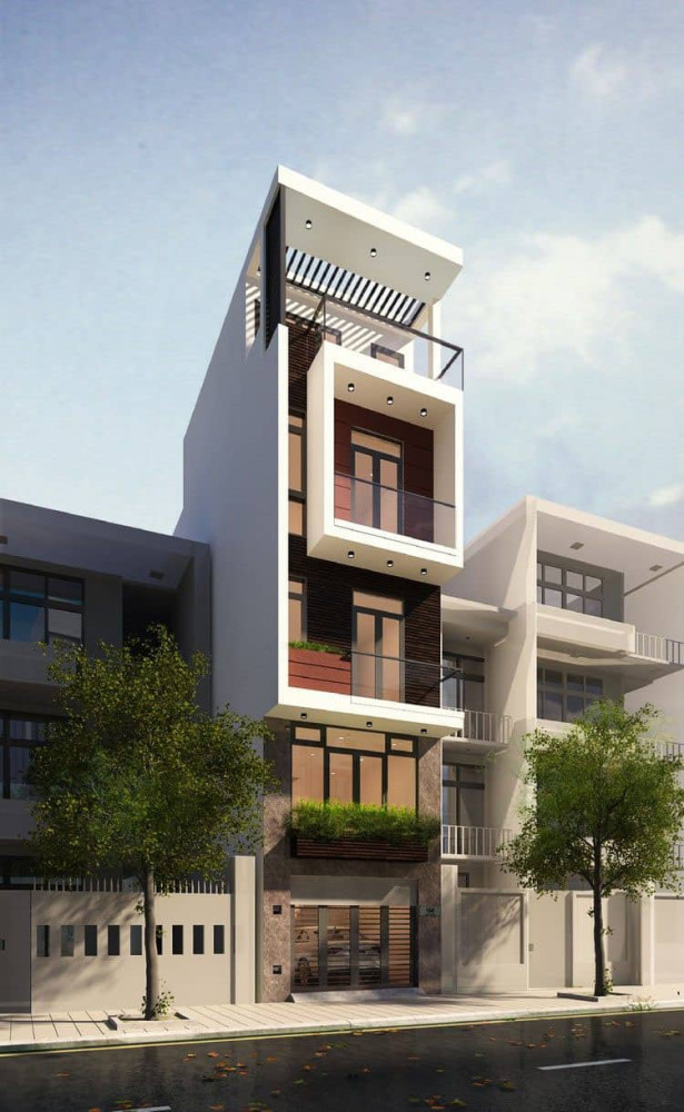 Mẫu bản vẽ nhà phố đẹp 4 tầng ngang 4m 5m