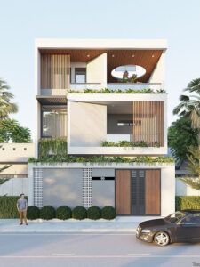 Mẫu biệt thự đẹp 2 tầng mái ngói ngang 8x17