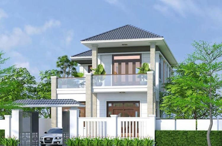 Thiết kế bản vễ biệt thự vườn 2 tầng đẹp