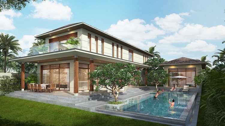 Thiết kế bản vễ biệt thự vườn 2 tầng đẹp