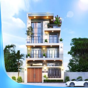 Mẫu Nhà 1 Trệt Lửng 3 Lầu Tum Sân Thượng