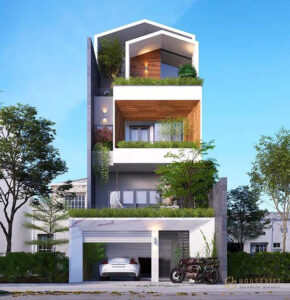 Mẫu Nhà 1 Trệt Lửng 3 Lầu Tum Sân Thượng
