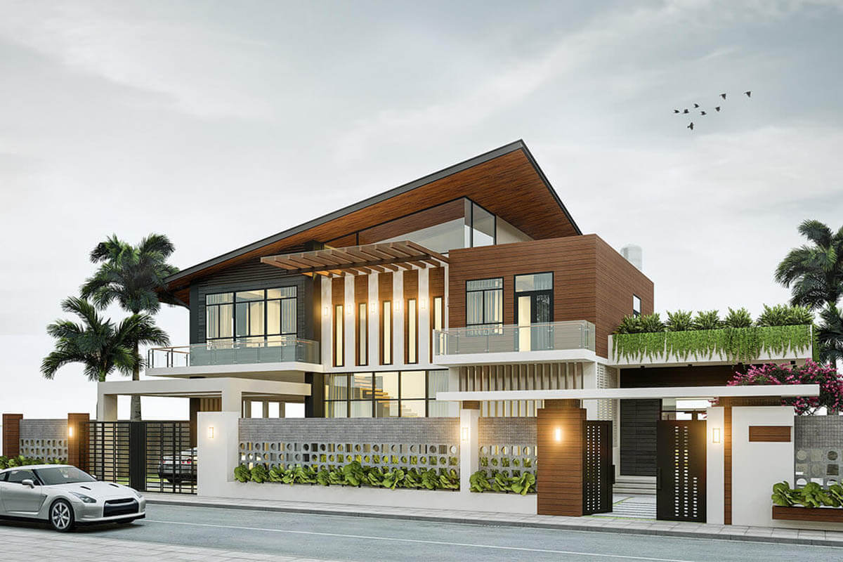 Xu hướng thiết kế nhà mái lệch 3