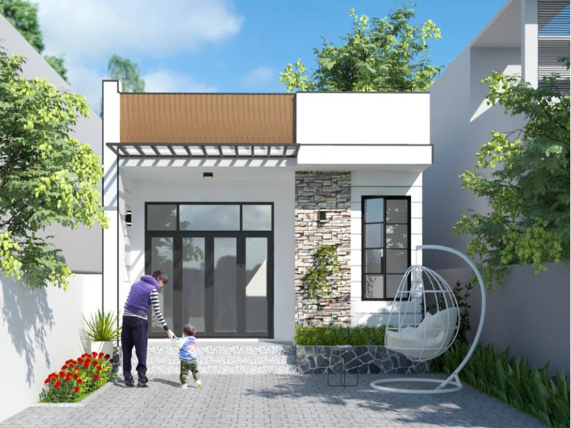 Mẫu nhà cấp 4 đẹp giá rẻ 300 triệu tiện nghi, thiết kế đơn giản