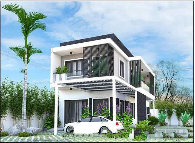 xây nhà 2 tầng mặt tiền 6m.
