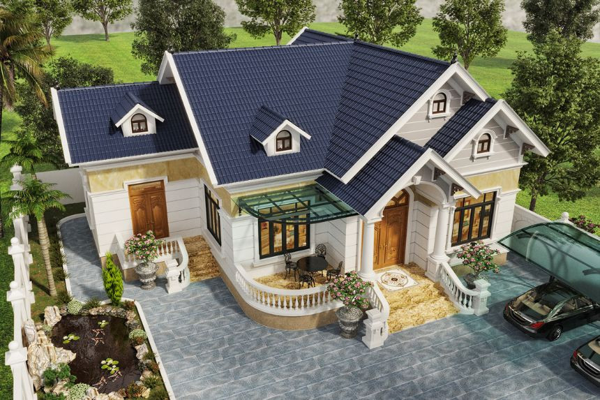Biệt thự mái Thái diện tích 15x9.9 m2 quang ngai
