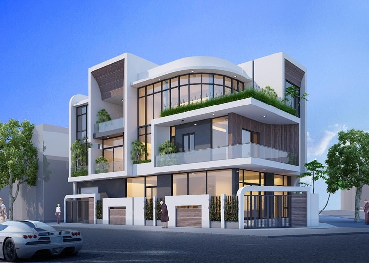 Mẫu bản vẽ biệt thự đẹp lô góc 2 mặt tiền 2 lầu xây giá rẻ Mẫu bản vẽ biệt thự đẹp lô góc 2 mặt tiền 2 lầu xây giá rẻ
