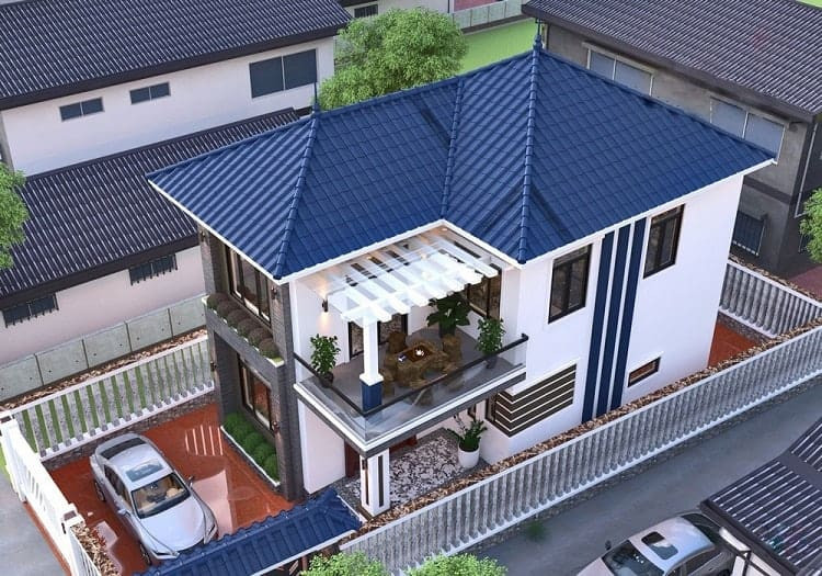Mẫu bản vẽ biệt thự đẹp lô góc 2 mặt tiền 2 lầu xây giá rẻ Mẫu bản vẽ biệt thự đẹp lô góc 2 mặt tiền 2 lầu xây giá rẻ