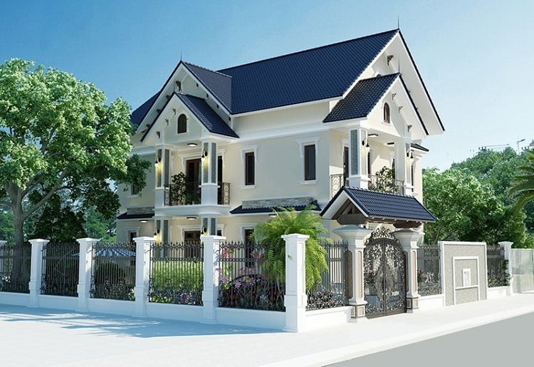 Mẫu bản vẽ biệt thự đẹp lô góc 2 mặt tiền 2 lầu xây giá rẻ Mẫu bản vẽ biệt thự đẹp lô góc 2 mặt tiền 2 lầu xây giá rẻ