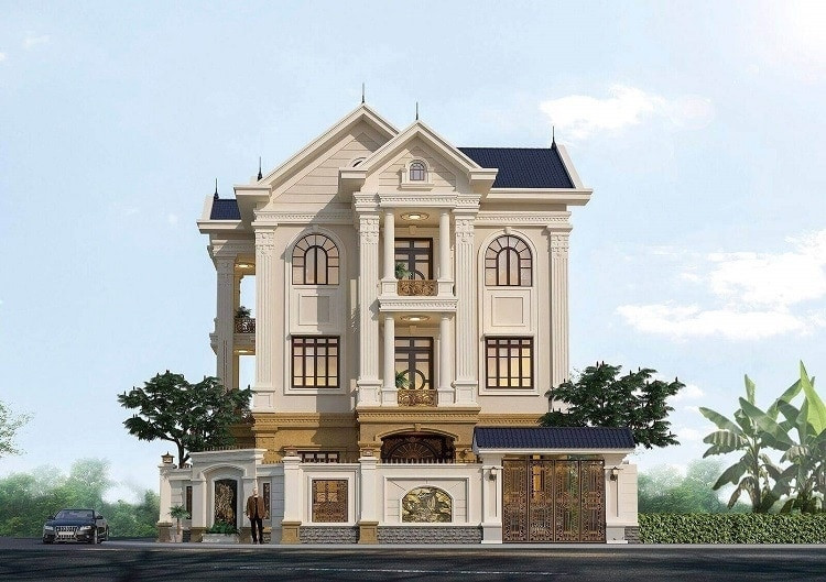 Mẫu bản vẽ biệt thự đẹp lô góc 2 mặt tiền 2 lầu xây giá rẻ Mẫu bản vẽ biệt thự đẹp lô góc 2 mặt tiền 2 lầu xây giá rẻ