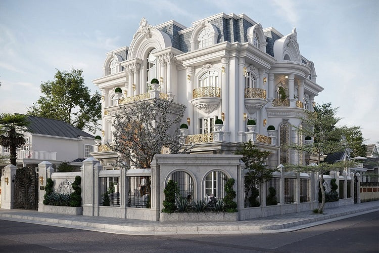 Mẫu bản vẽ biệt thự đẹp lô góc 2 mặt tiền 2 lầu xây giá rẻ Mẫu bản vẽ biệt thự đẹp lô góc 2 mặt tiền 2 lầu xây giá rẻ