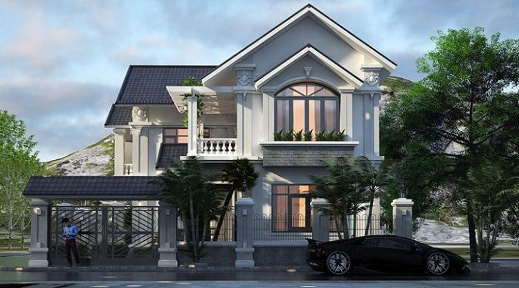 Mẫu bản vẽ biệt thự đẹp lô góc 2 mặt tiền 2 lầu xây giá rẻ Mẫu bản vẽ biệt thự đẹp lô góc 2 mặt tiền 2 lầu xây giá rẻ