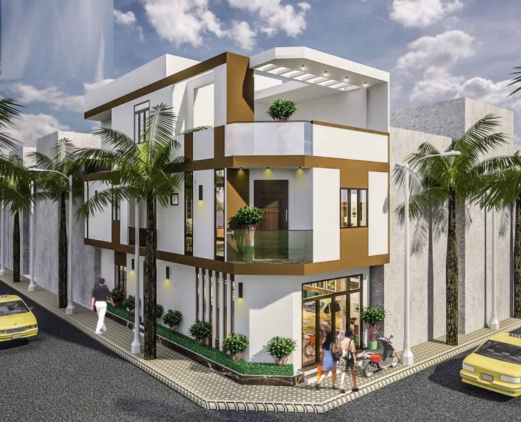 Mẫu bản vẽ biệt thự đẹp lô góc 2 mặt tiền 2 lầu xây giá rẻ Mẫu bản vẽ biệt thự đẹp lô góc 2 mặt tiền 2 lầu xây giá rẻ