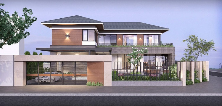 Mẫu bản vẽ biệt thự đẹp lô góc 2 mặt tiền 2 lầu xây giá rẻ Mẫu bản vẽ biệt thự đẹp lô góc 2 mặt tiền 2 lầu xây giá rẻ