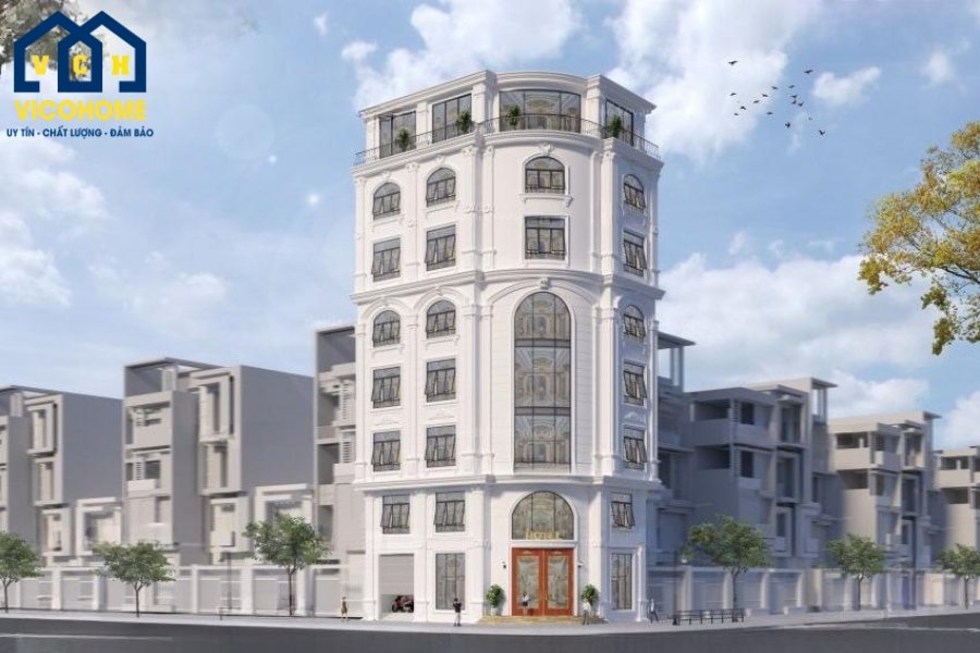 Mẫu thiết kế chung cư mini phong cách tân cổ điển 2 mặt tiền