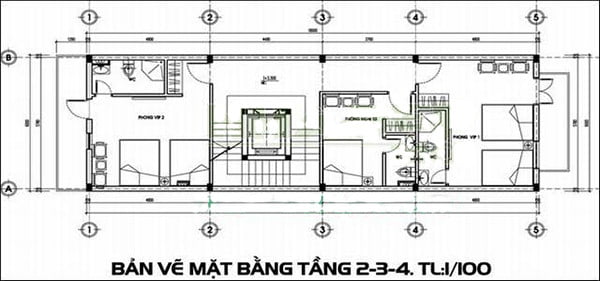 Thiết kế xây nhà nghỉ khách sạn đẹp 3 tầng giá rẻ