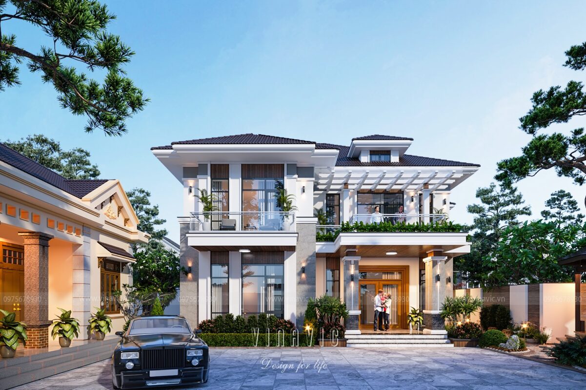 Biệt Thự Mái Thái 2 Tầng 5 Phòng Ngủ đẹp