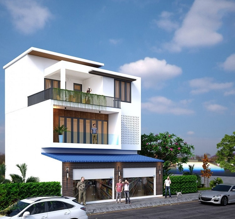 Mẫu nhà phố đẹp 2 3 tầng ngang 9 10 m