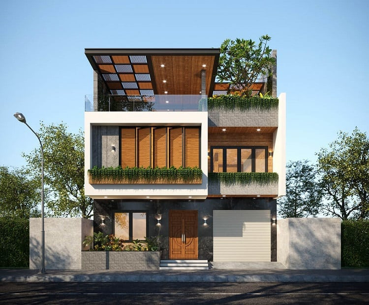 Mẫu Nhà Phố đẹp 2 3 Tầng Ngang 9 10 M